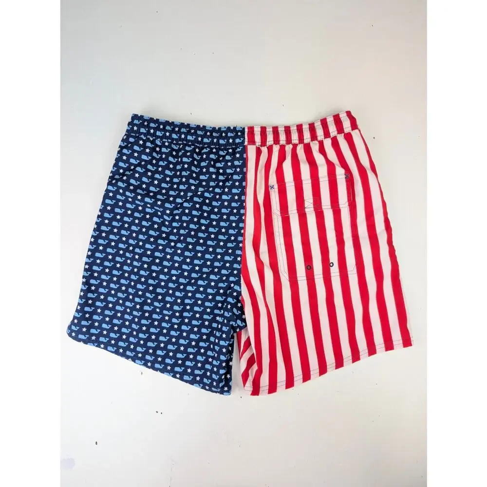 Vineyard Vines Men's Large Stars & Stripes Swim Shorts